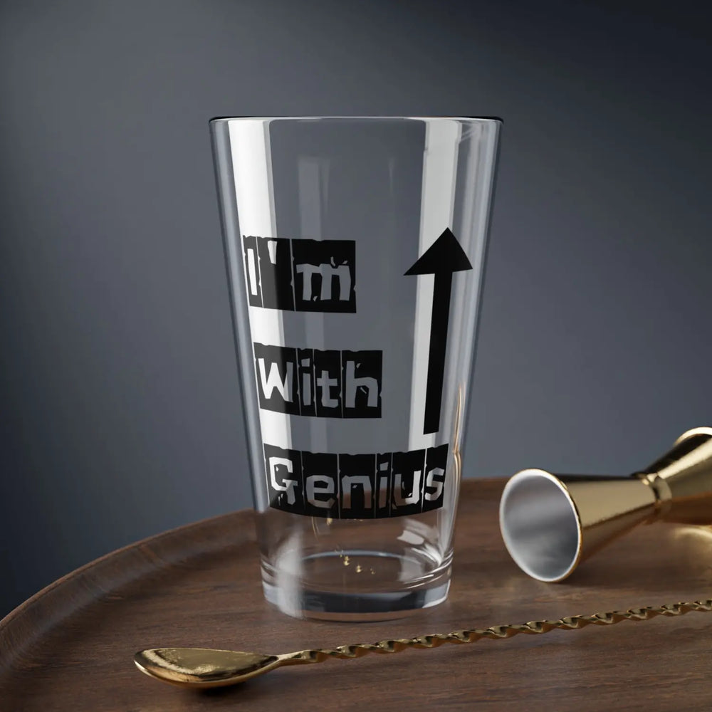 16oz Mixing Glass | Fun Drinkware for Parties Gift Home Bartenders I’m with Genius Cocktail Barware - Mug