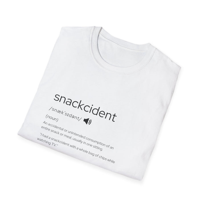 Snackcident Unisex T-Shirt, Funny Graphic Tee for Snack Lovers, Casual Wear, Gift for Foodies, Movie Nights, Birthdays