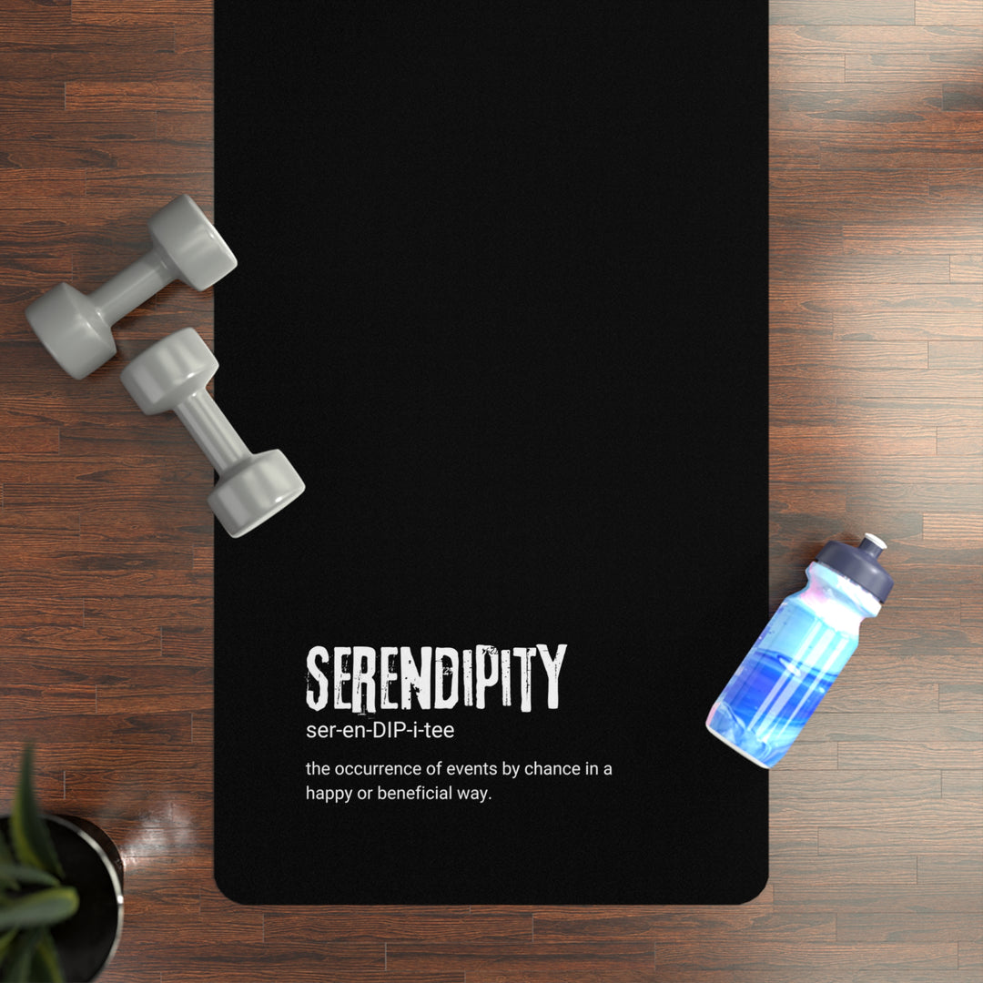 Serendipity Rubber Yoga Mat - Eco-Friendly Exercise Mat, Non-Slip Yoga Mat, Gift for Yogis, Meditation Mat, Black Yoga Mat