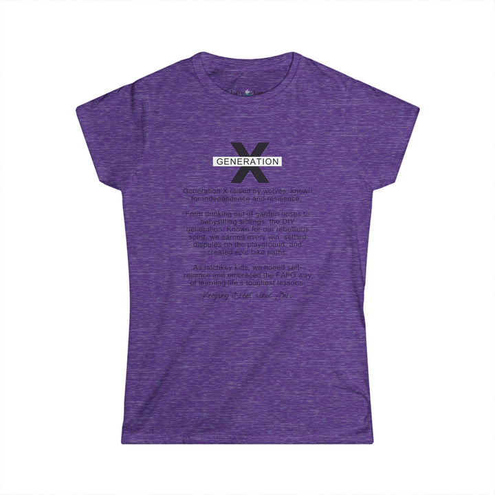 Generation X Women's Softstyle Tee - Life Lessons T-Shirt - Keeping It Real Perfect for Casual Wear and Nostalgic Vibes, Gen X Gifting