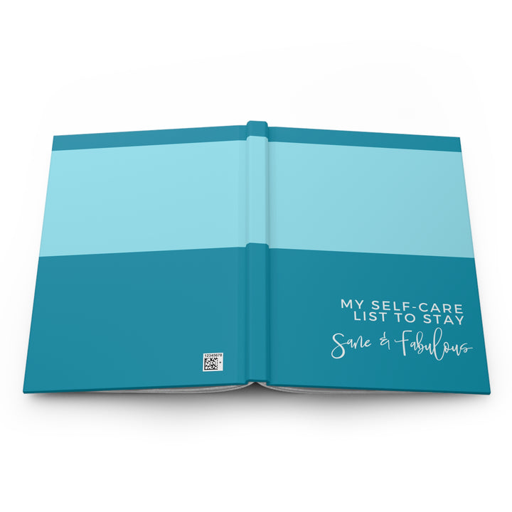 Self-Care Hardcover Journal - Stay Sane & Fabulous - Aqua Blue Modern