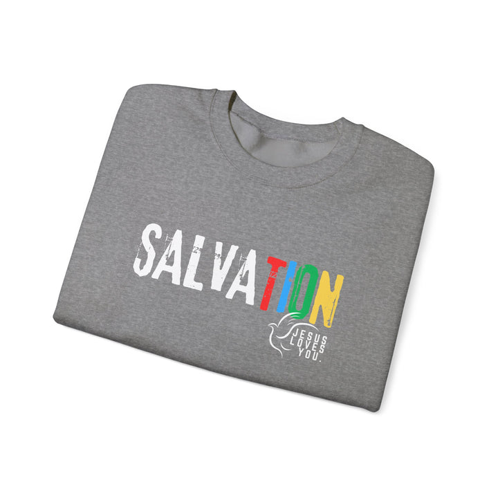 Salvation Christian Unisex Heavy Blend™ Crewneck Sweatshirt - Colorful Inspirational Design Religious Sweaters