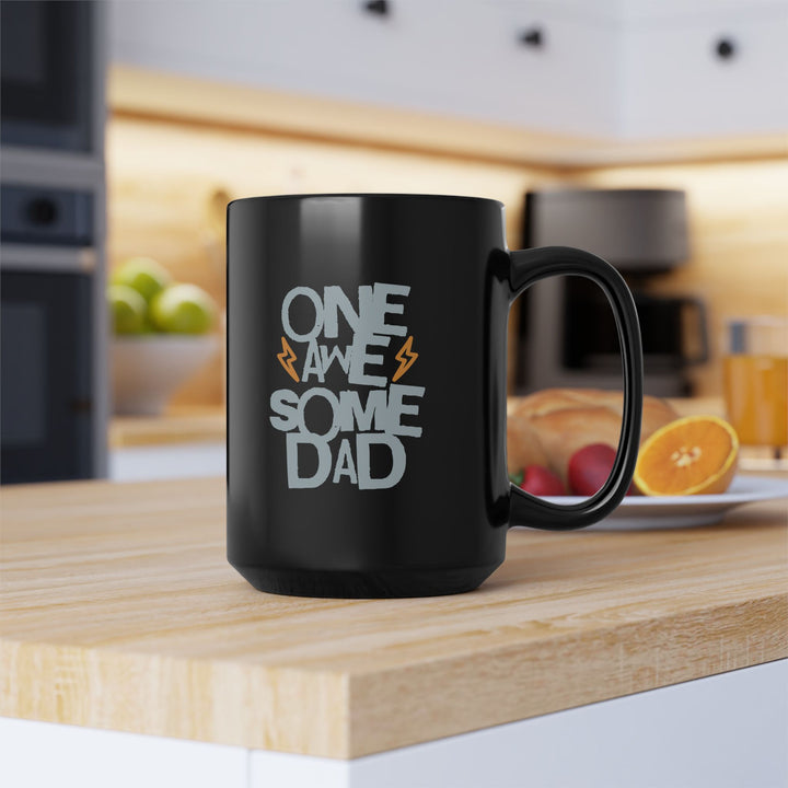 One Awesome Dad Black Mug - Perfect Gift for Father's Day, Birthdays, Coffee Lovers, Dad's Appreciation