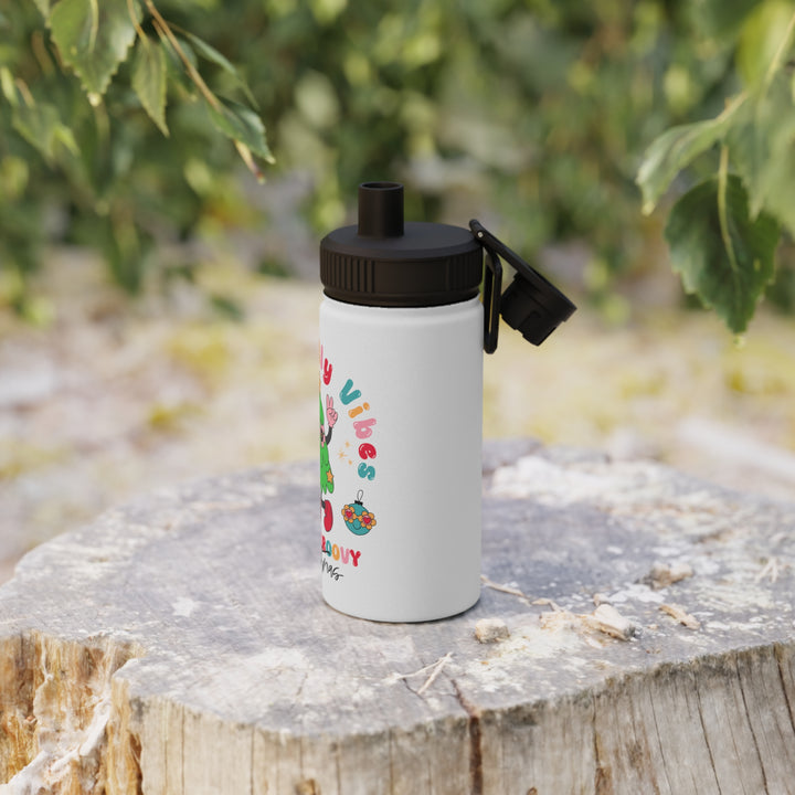 Groovy Christmas Stainless Steel Water Bottle - Holly Jolly Vibes - Perfect for On-the-Go Hydration and Festive Cheer