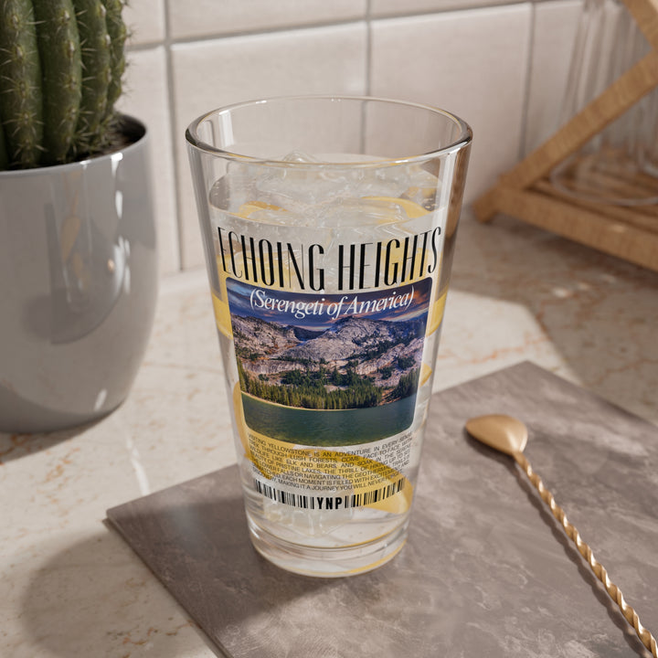 Yellowstone Park Beer Pint Glass Echoing Heights 16oz Mixing Glass - Scenic View Drinkware for Home Bar & Gifting - Nature Lover's Gift