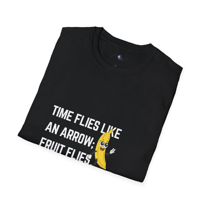 Funny Banana Quote Unisex T-Shirt, Perfect for Birthdays, Parties, Casual Wear, Gift for Food Lovers, Time Flies