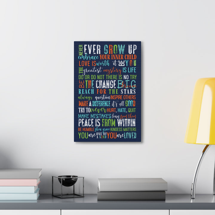 Because of You Wall Canvas - Inspiring Words & Motivational Mantras for Kids' Rooms