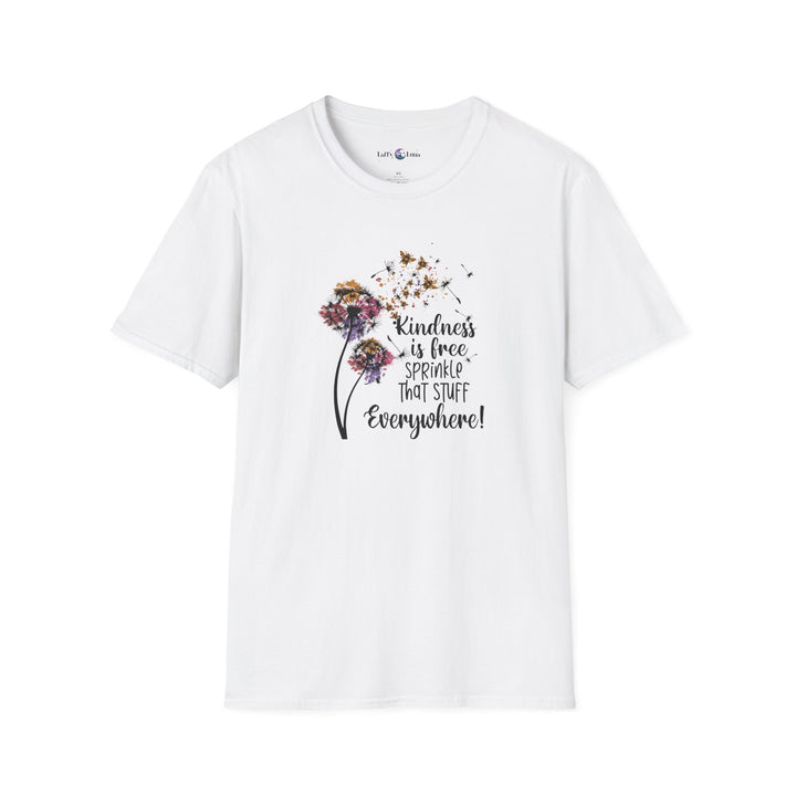 Kindness is Free Floral T-Shirt - Unisex Softstyle Tee for Positive Vibes