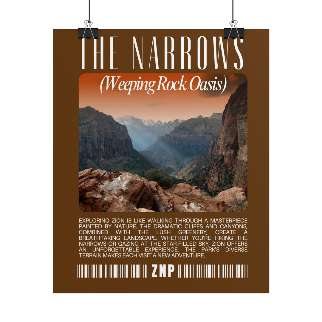 The Narrows Wall Art: Nature-Inspired Journey Poster for Adventure Lovers - Zion National Park Scenic Landscape