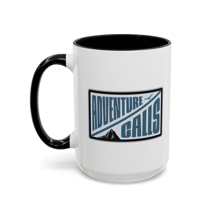 Adventure Calls Accent Coffee Mug | Perfect Gift for Adventure Seekers, Travel Lovers, Coffee Enthusiasts, Campers, Outdoor Gifts