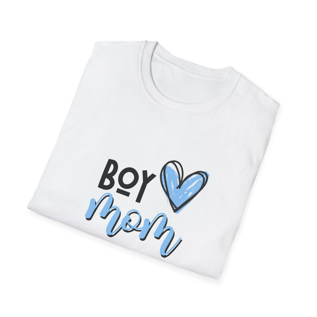 Boy Mom Softstyle T-Shirt, Cute Graphic Tee, Mother's Day Gift, Family Love Shirt, Casual Everyday Wear, Unisex Tee