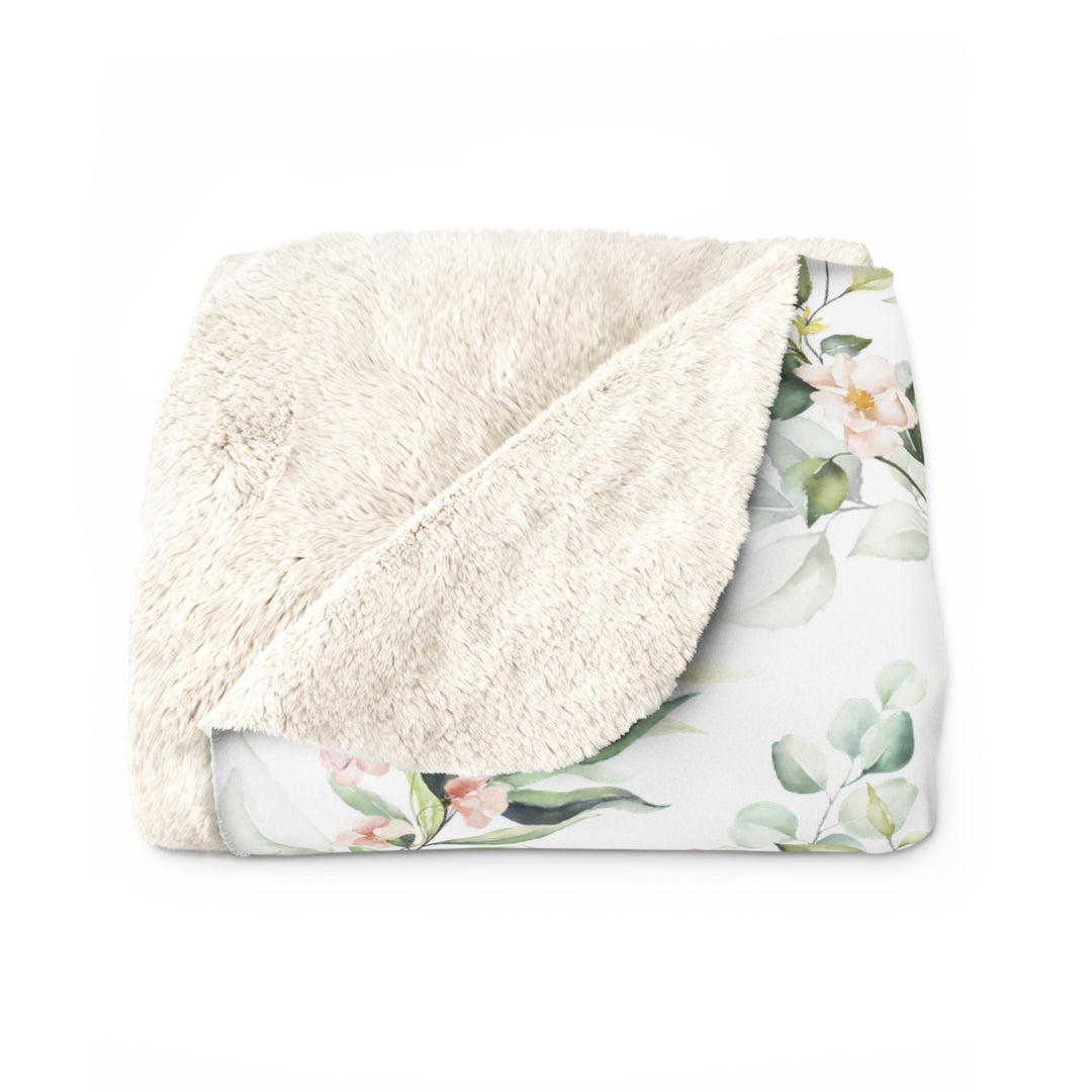 Botanical Sherpa Fleece Blanket - Cozy Floral Throw for Home Decor & Gift Ideas