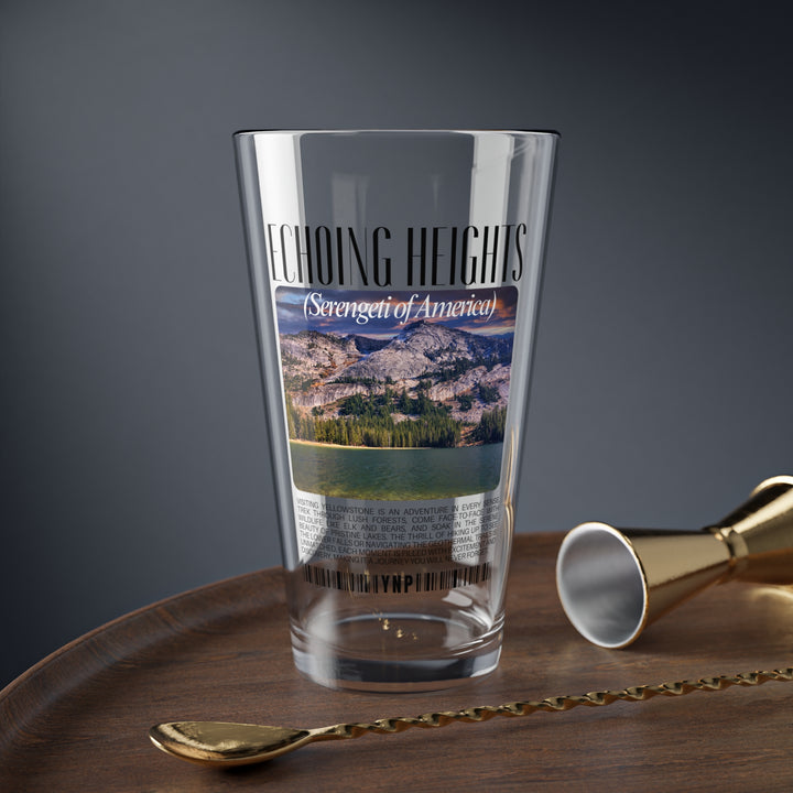 Yellowstone Park Beer Pint Glass Echoing Heights 16oz Mixing Glass - Scenic View Drinkware for Home Bar & Gifting - Nature Lover's Gift