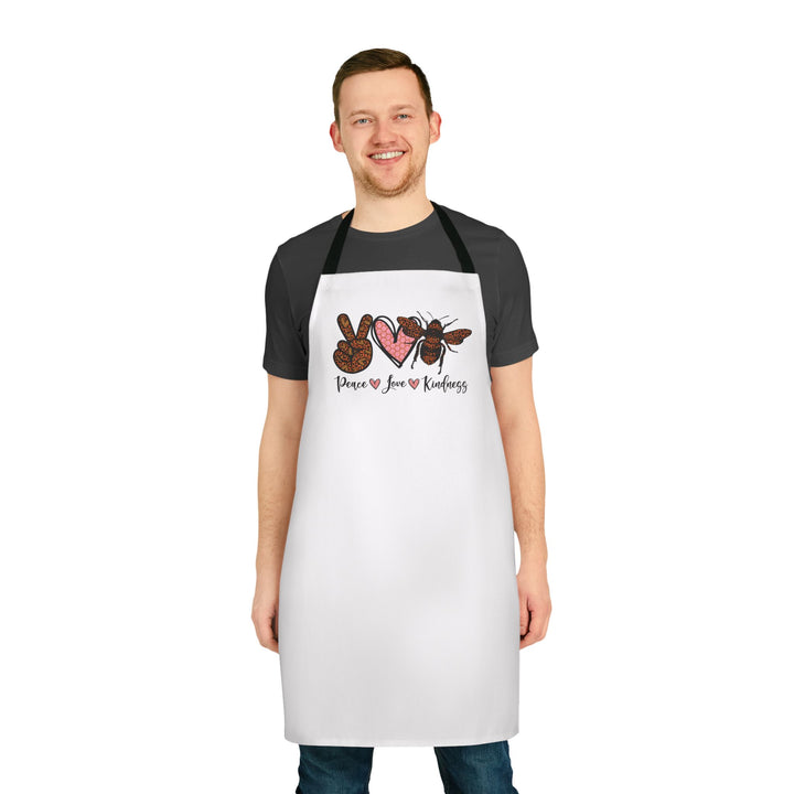 Inspirational Kitchen Apron Peace, Love, Kindness Baker Apron - Chef Accessory Home Kitchen Essentials Gift for Mom or Grandmom