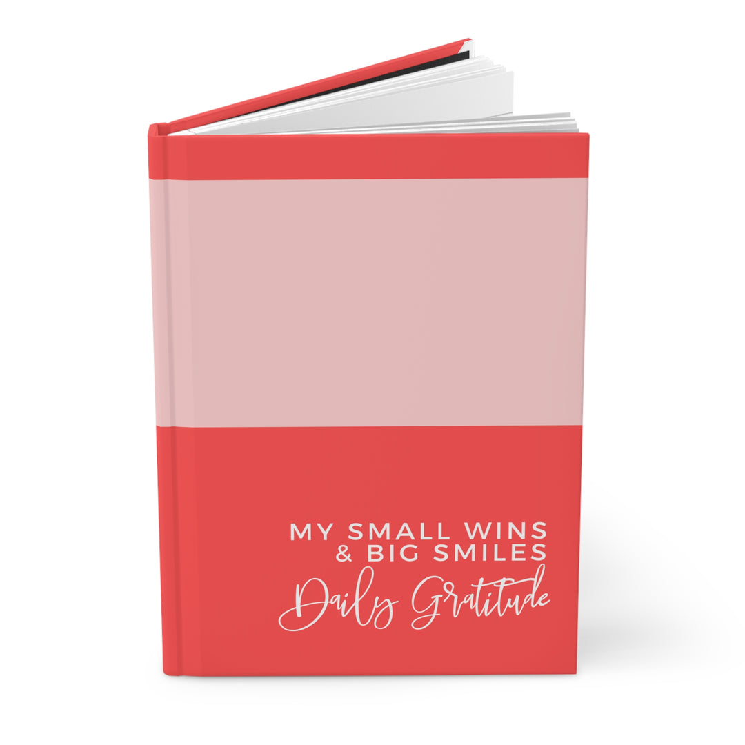 Daily Gratitude Hardcover Journal - My Small Wins & Big Smiles - Cherry Red Design