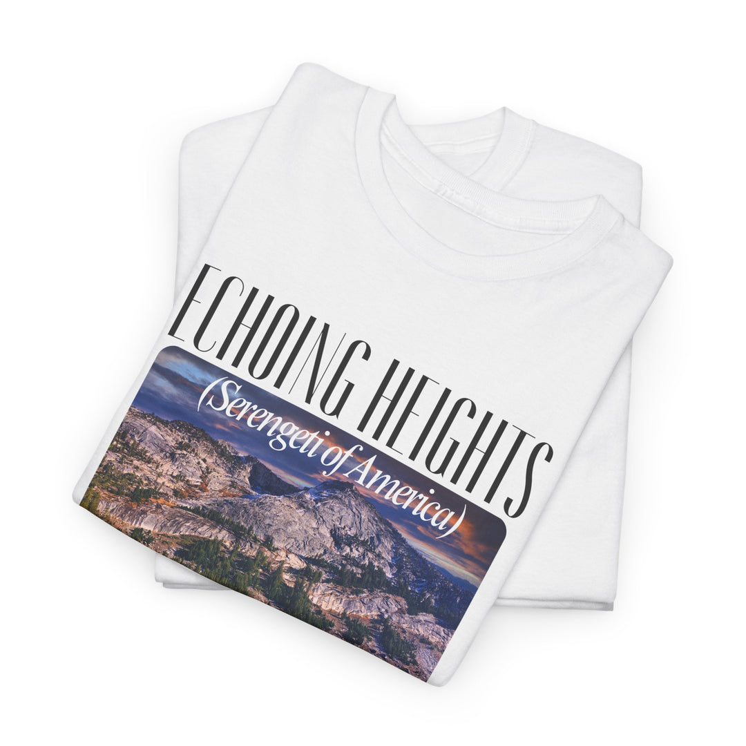 Echoing Heights Unisex Heavy Cotton Tee - Vintage Mountain Graphic Tee