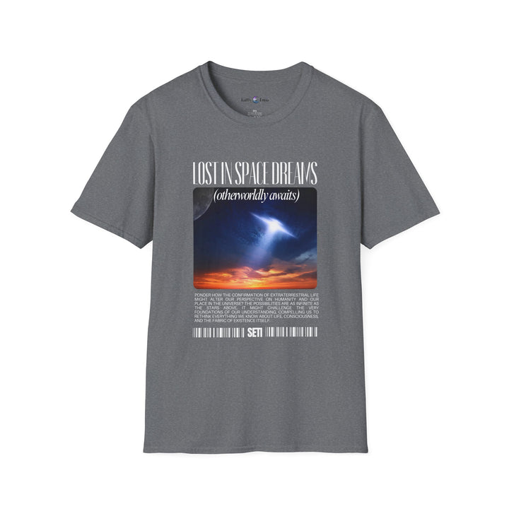 Lost in Space Dreams Unisex Softstyle T-Shirt | Cosmic Graphic Tee for Space Enthusiasts