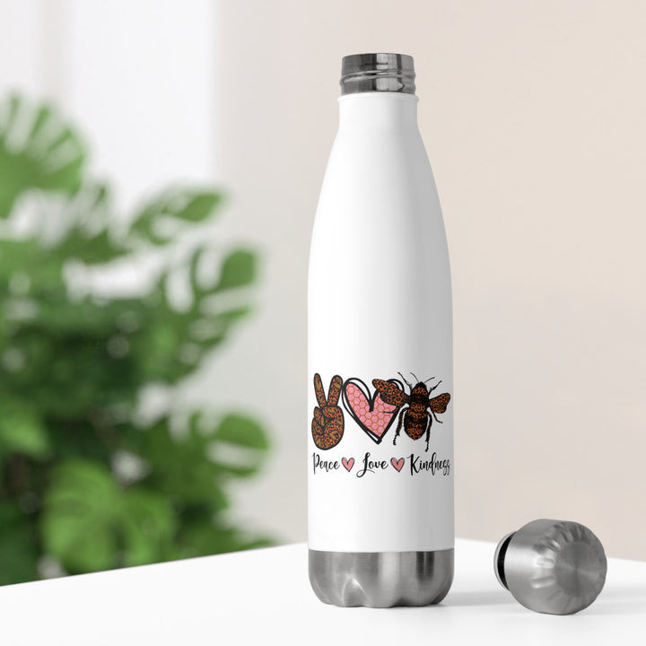 20oz Insulated Bottle - Peace, Love & Kindness Design