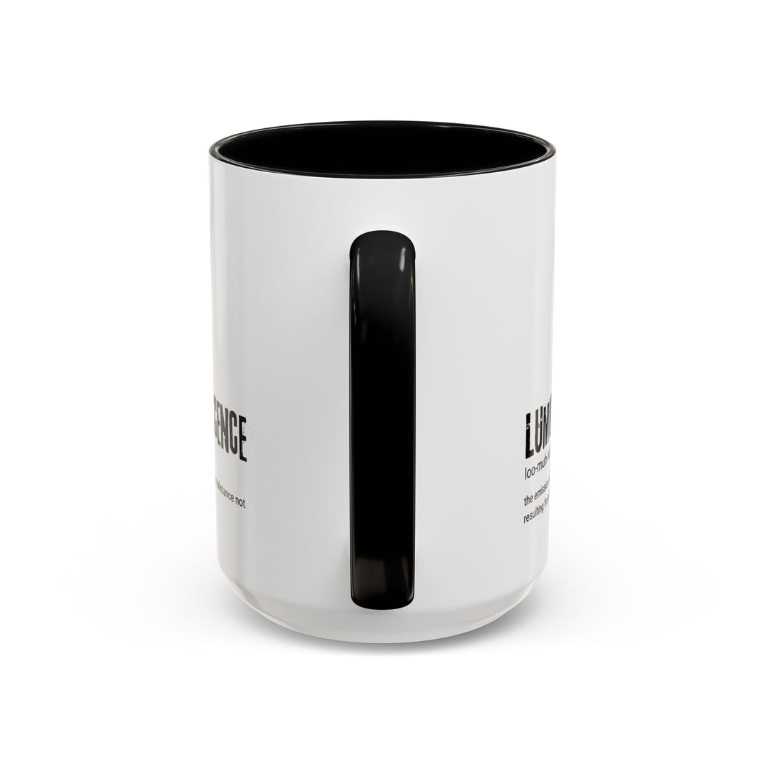 Luminescence Accent Coffee Mug - Modern Gift for Coffee Lovers, Unique Kitchen Decor, Black Handle, Relaxation, Inspirational