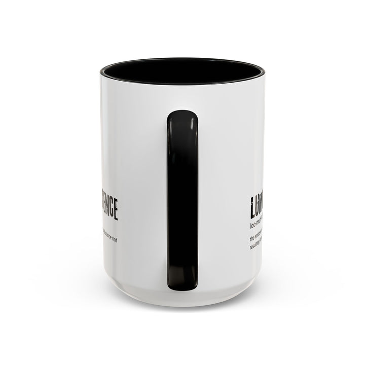 Luminescence Accent Coffee Mug - Modern Gift for Coffee Lovers, Unique Kitchen Decor, Black Handle, Relaxation, Inspirational