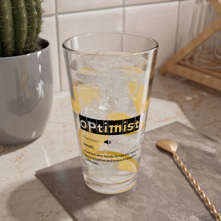 Optimist Mixing Glass | Inspirational Drinkware for Cocktail Lovers, Perfect Gift for Bartenders, Home Entertaining, Parties, Motivational