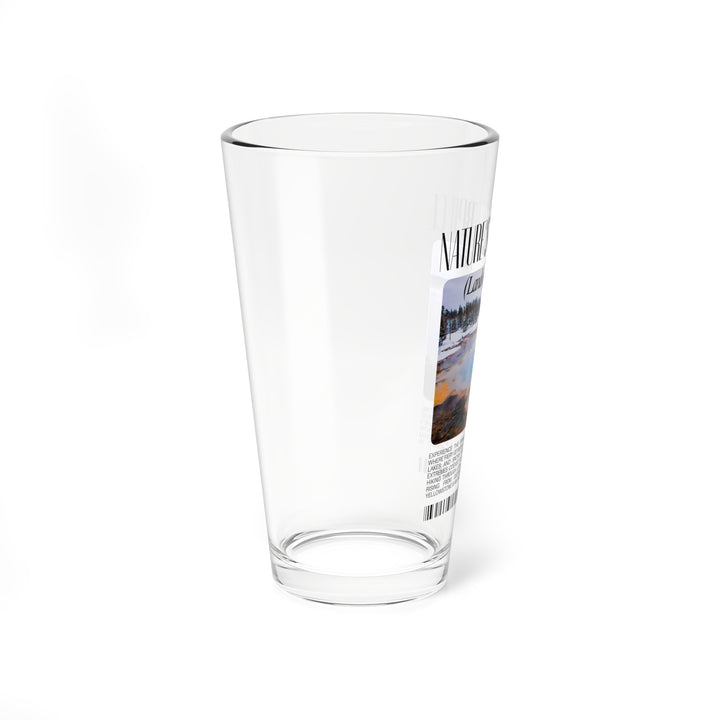 Beer Pint Glass Gift - National Park Glass Mixing Glass, 16oz - Yellowstone Lake - The Largest High-Elevation Lake in North America