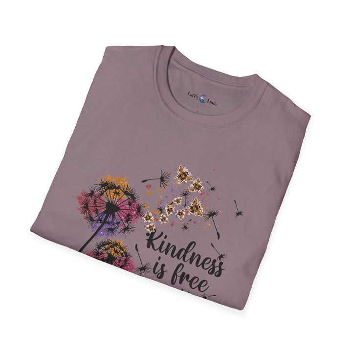 Kindness is Free Floral T-Shirt - Unisex Softstyle Tee for Positive Vibes