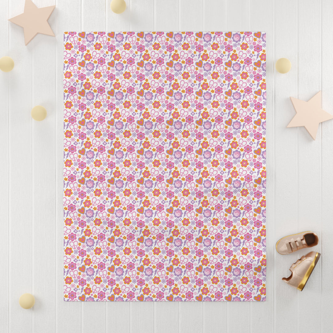 Floral Soft Fleece Baby Blanket - Cozy Nursery Essential