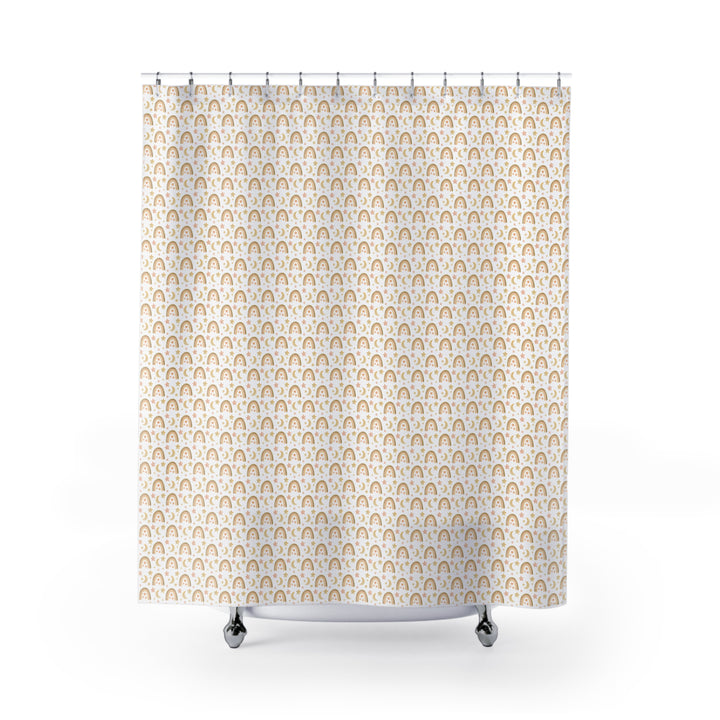 Whimsical Rainbow Shower Curtain for a Cheerful Bathroom