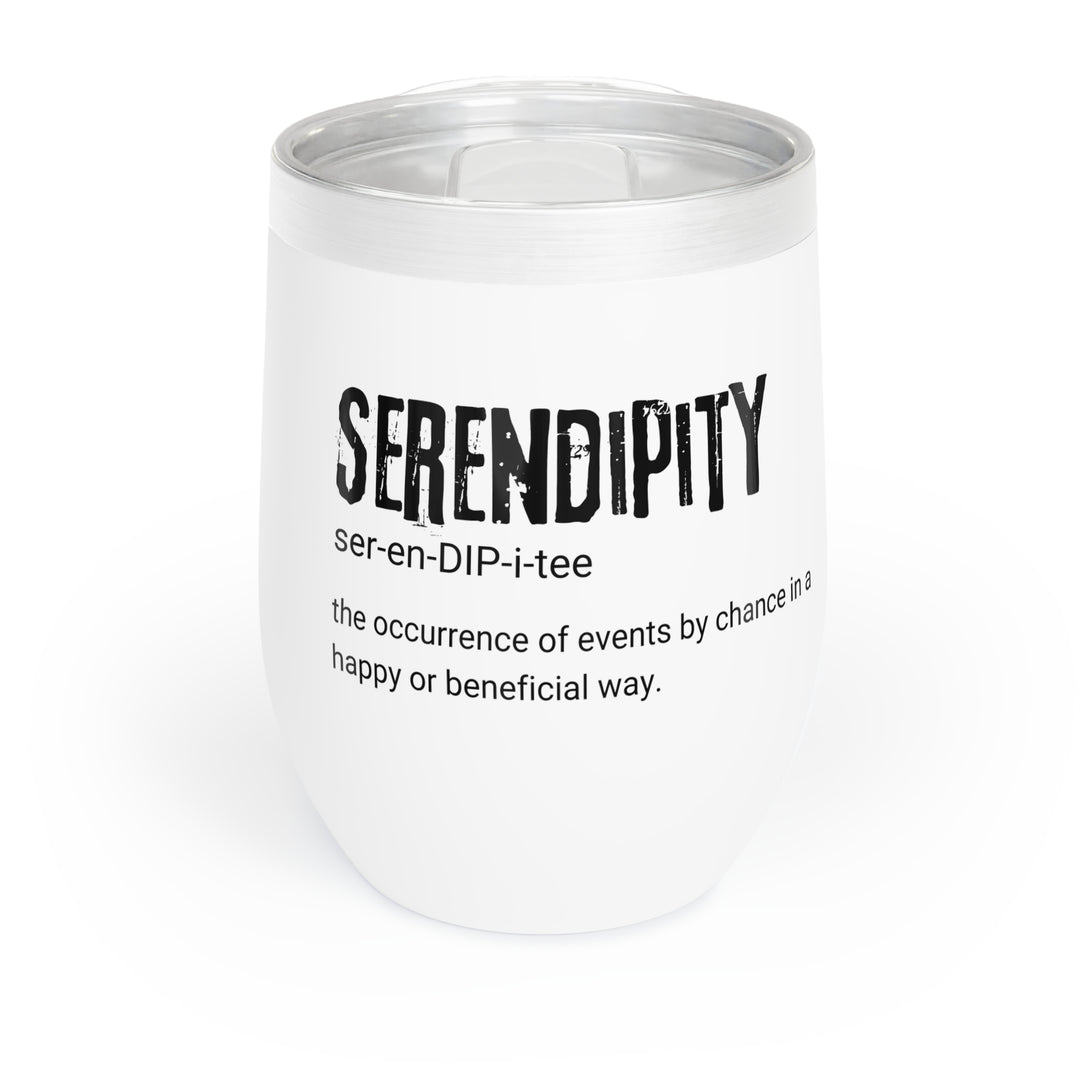 Wine Tumbler, Serendipity Quote, Inspirational, Modern, Stainless Steel, Stemless, Double-Insulated, Custom, Personalized, Hot Cold Drinks,