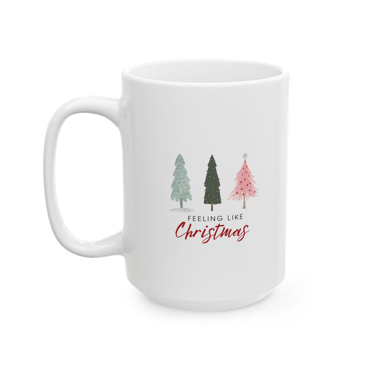 Festive Holiday Ceramic Mug - Christmas Cheer Coffee Cup - 15oz Hot Cocoa Lovers - Fun Holiday Gift Drinkware for Celebrations