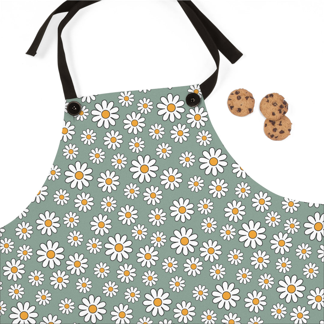 Daisy Print Kitchen Apron - Stylish Floral Cooking Gear for Home Chefs