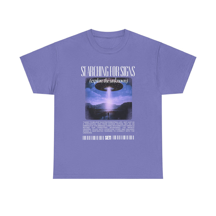 Exploration T-Shirt Alien Life Y2K - Searching for Signs Graphic Tee - Perfect for Casual Wear, Outdoor Activities, and Gift-Giving