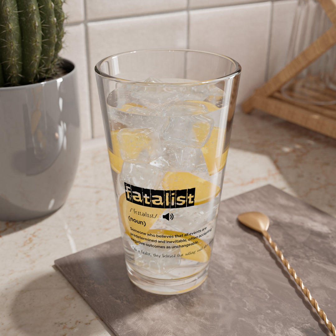 Fatalist Mixing Glass, 16oz | Unique Barware Gift, Cocktail Glass, Philosophy Lover's Drinkware, Home Decor, Funny Gift Ideas