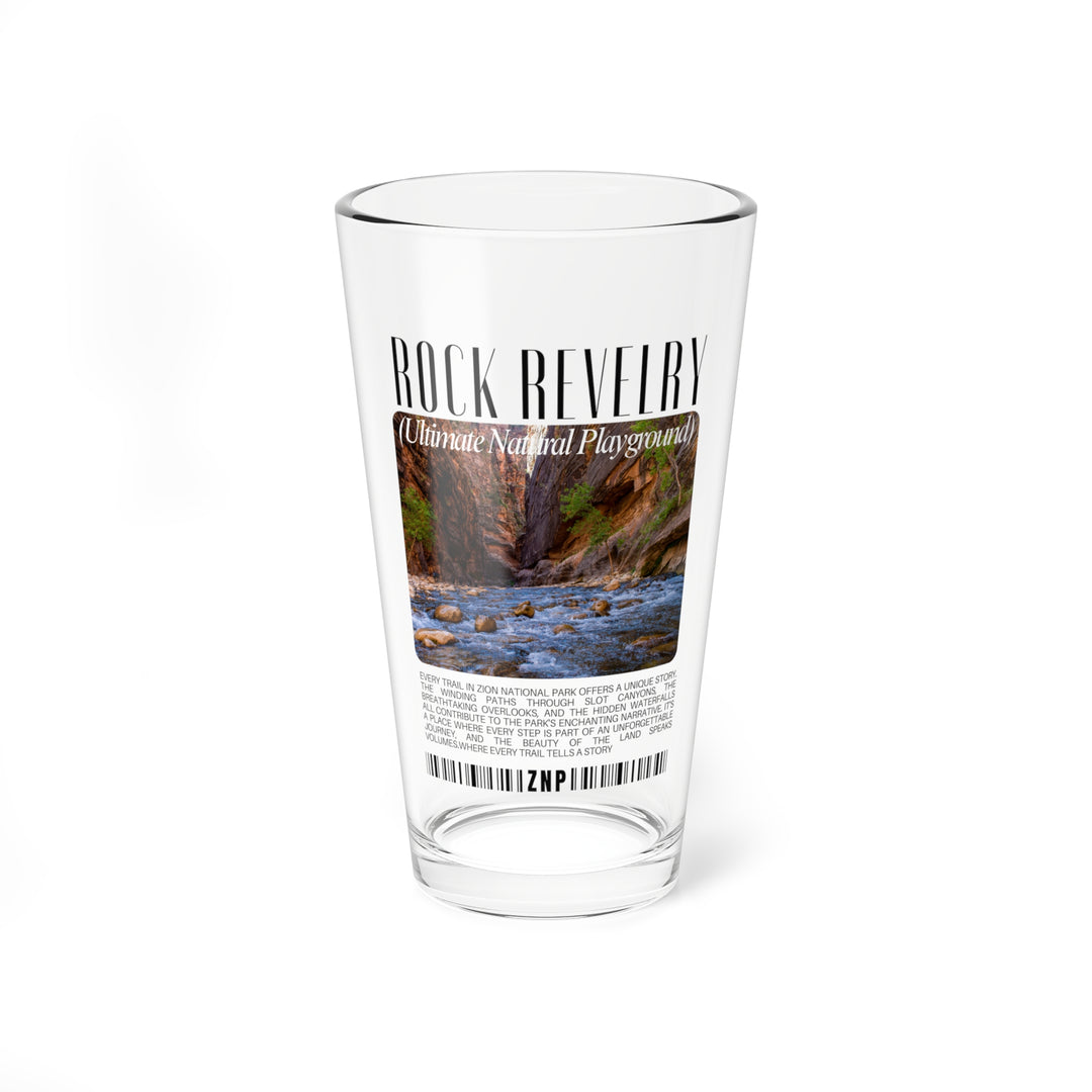 Rock Revelry 16oz Mixing Glass - Nature Inspired Drinkware for Adventurers - National Park Pint Glass Beer Gift for Nature Lovers