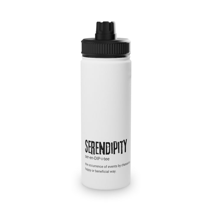 Serendipity Stainless Steel Water Bottle, Motivational Sports Lid Drinkware for Athletes, Fitness Enthusiasts, Gift for Her, Birthday,