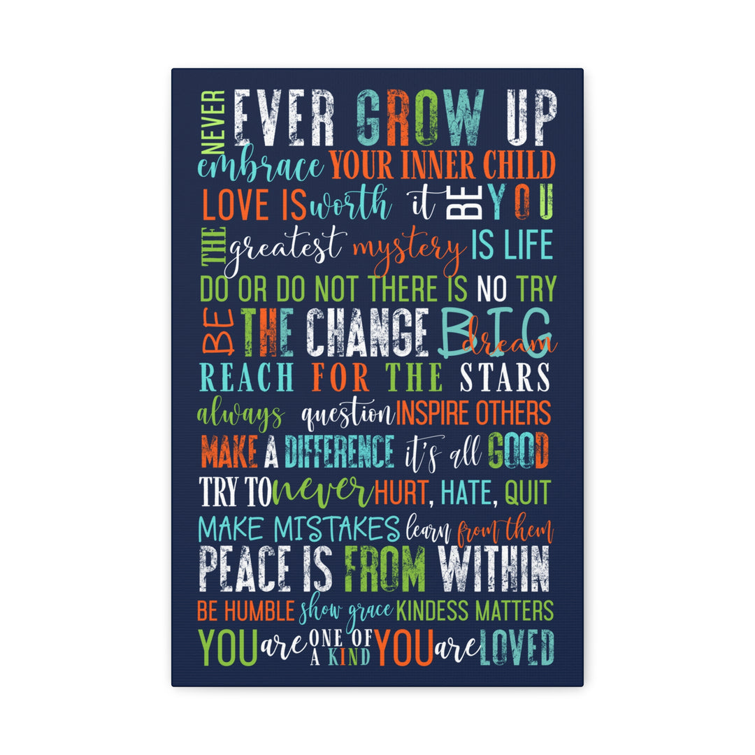 Because of You Wall Canvas - Inspiring Words & Motivational Mantras for Kids' Rooms