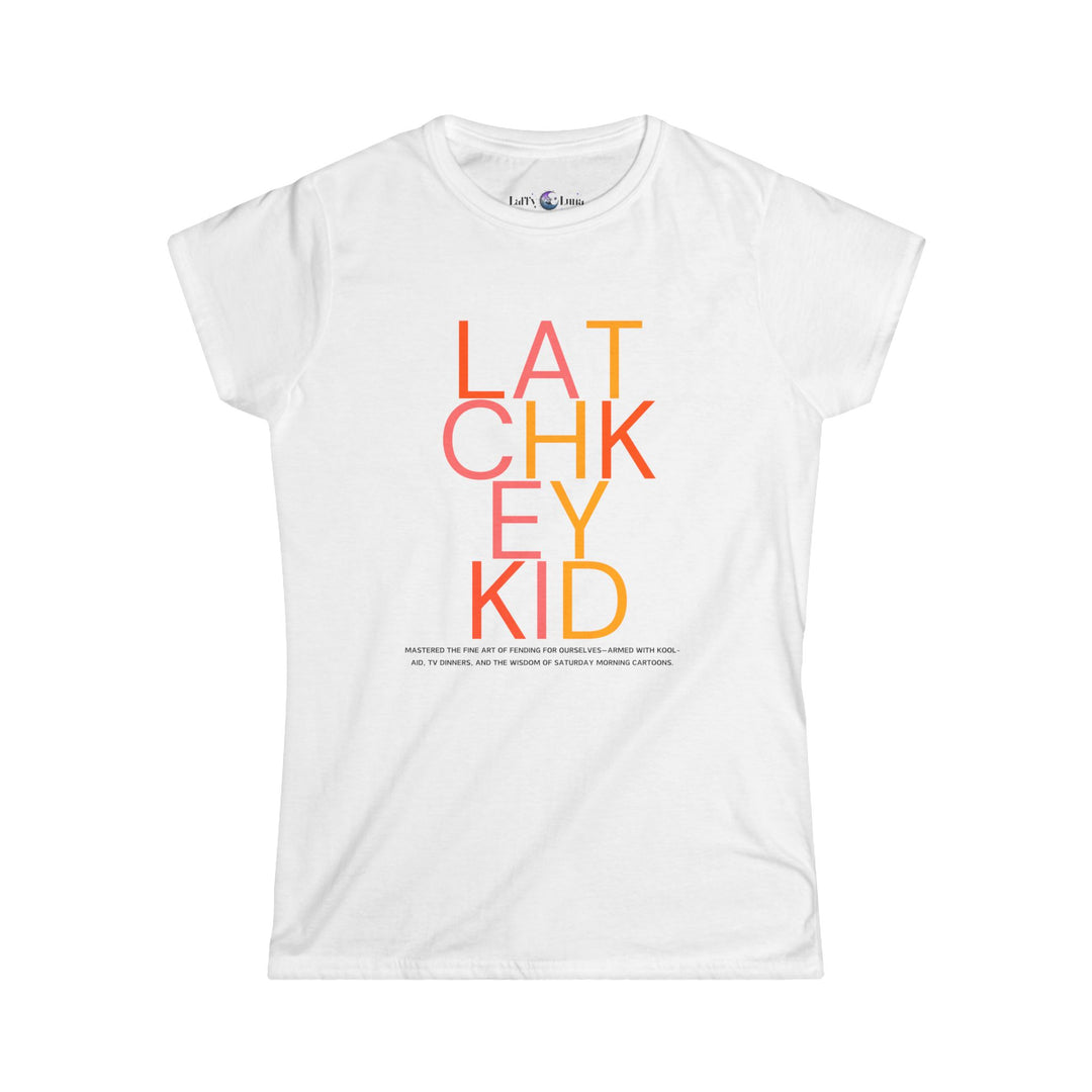 Generation X Women's Softstyle Tee - Typography Latchkey Kid T-Shirt