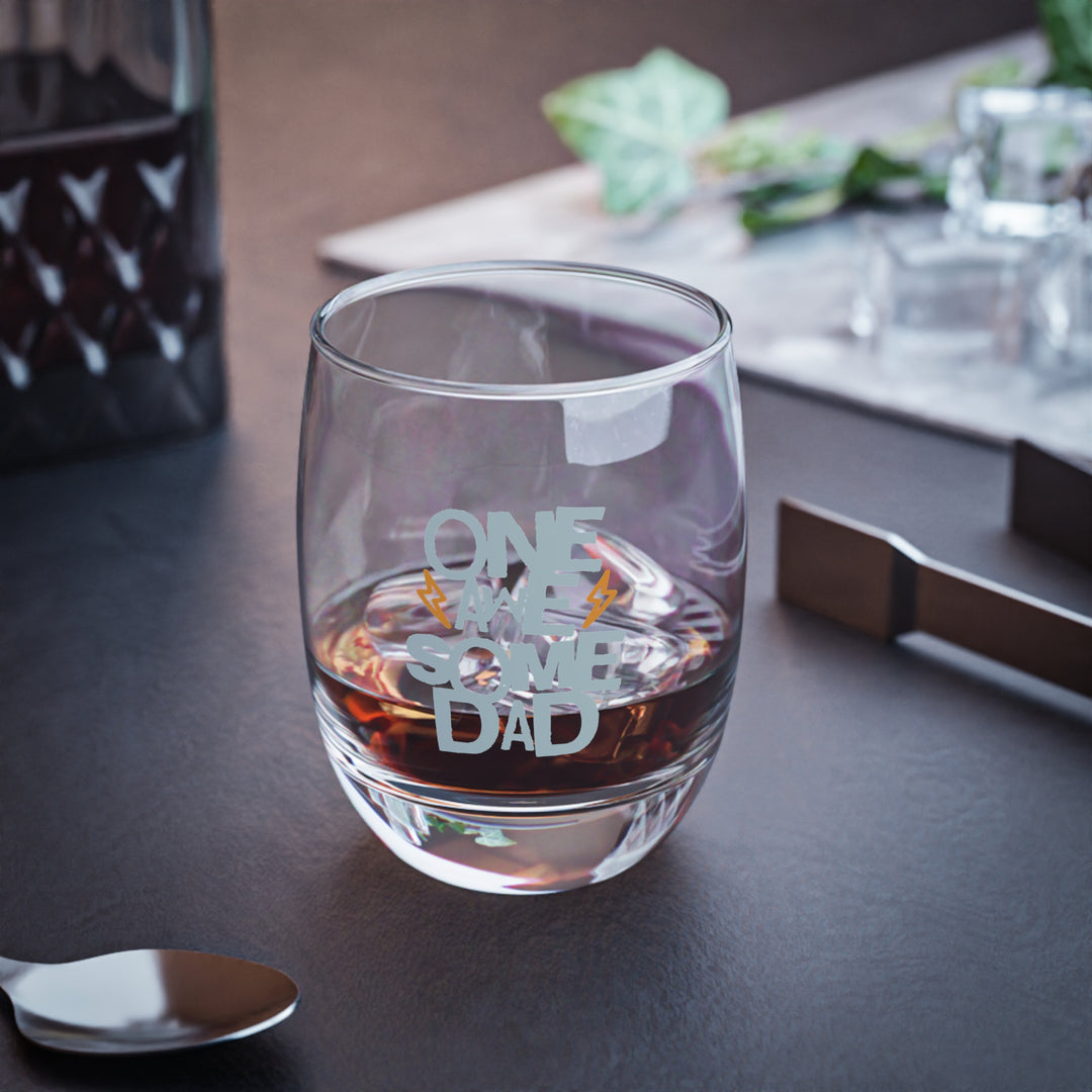 Personalized Whiskey Glass for Dads, Unique Gift for Father's Day, Birthday, Home Bar Decor, Custom Engraved Drinkware, Awesome Dad Glass