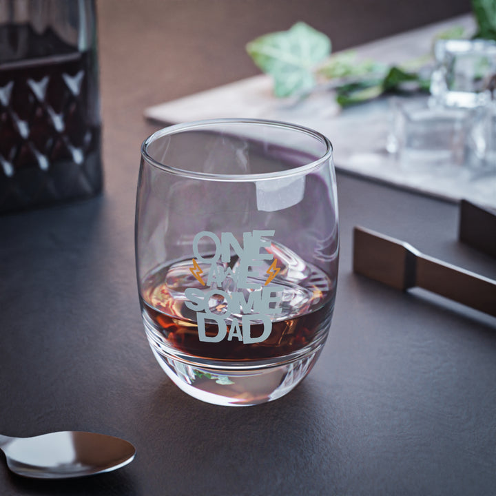 Personalized Whiskey Glass for Dads, Unique Gift for Father's Day, Birthday, Home Bar Decor, Custom Engraved Drinkware, Awesome Dad Glass