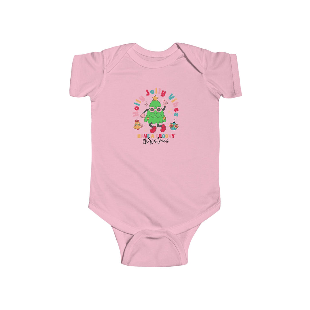 Holly Jolly Vibes Infant Bodysuit - Festive Christmas Outfit - Adorable Holiday Wear for Babies