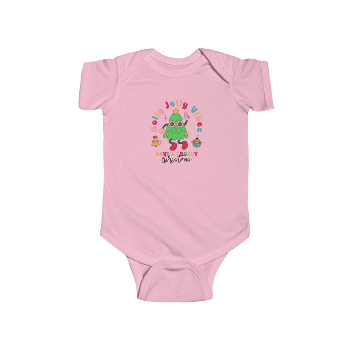 Holly Jolly Vibes Infant Bodysuit - Festive Christmas Outfit - Adorable Holiday Wear for Babies