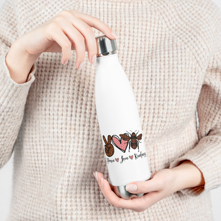 20oz Insulated Bottle - Peace, Love & Kindness Design