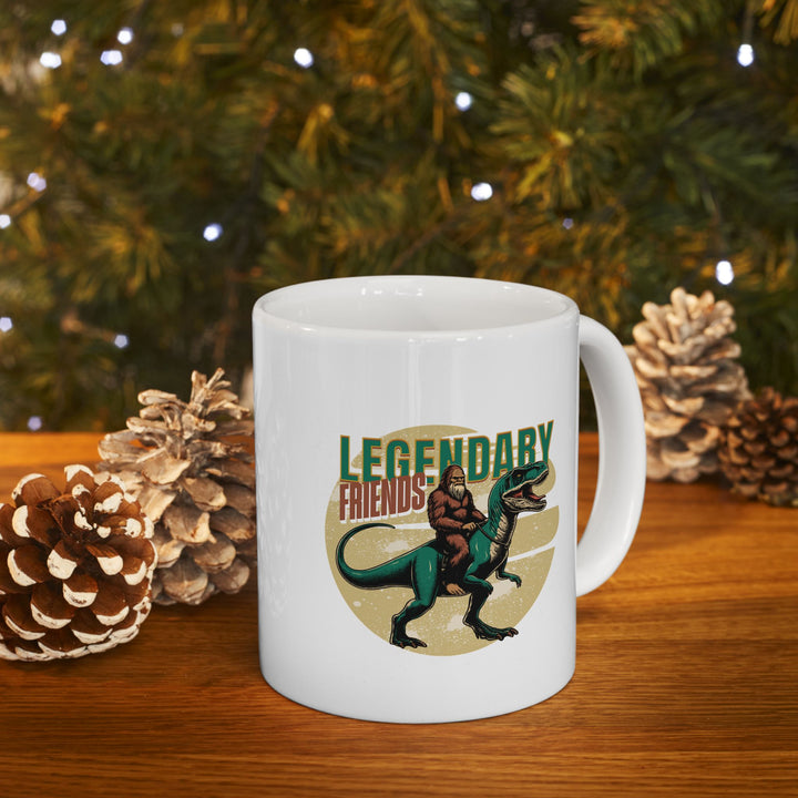 Ceramic Mug Legendary Friends Bigfoot T-Rex Retro Vibe 11 oz