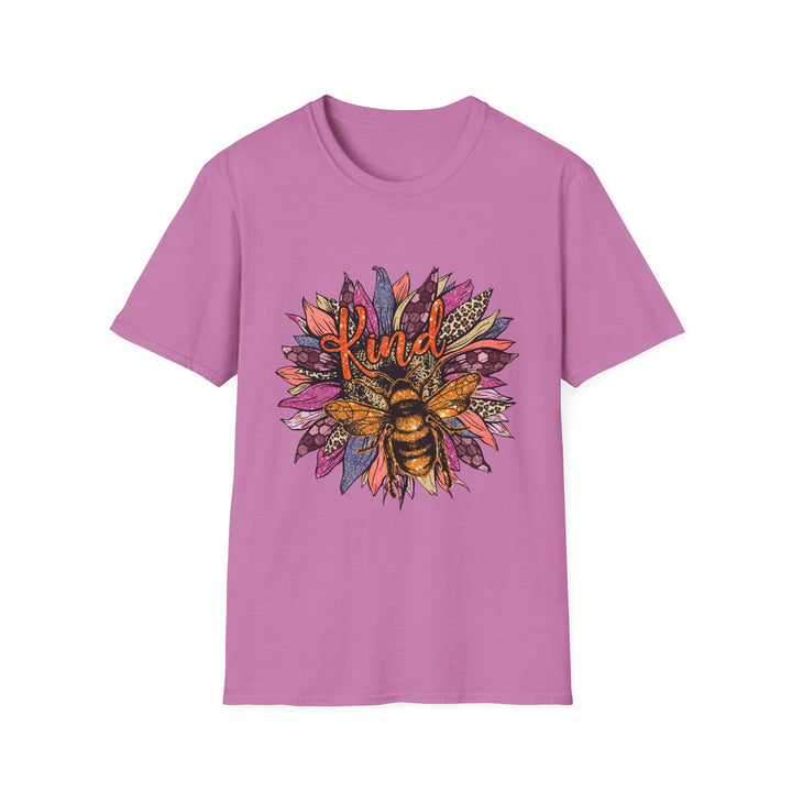 Bee Kind T-Shirt - Inspiring Floral Bumblebee Design - Happy Vibe Gift for Motivation and Kindness, Tee, Shirt, Top, Bee Lover Gift, Nature