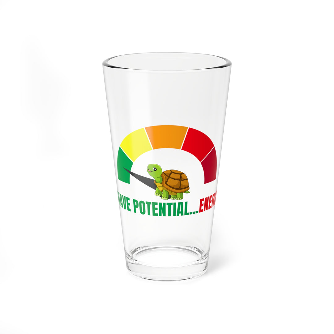 Motivational Mixing Glass for Cocktails, Have Potential Energy Drinkware, Cute Turtle Graphic, Gift for Friends, Party Essential, Home Bar