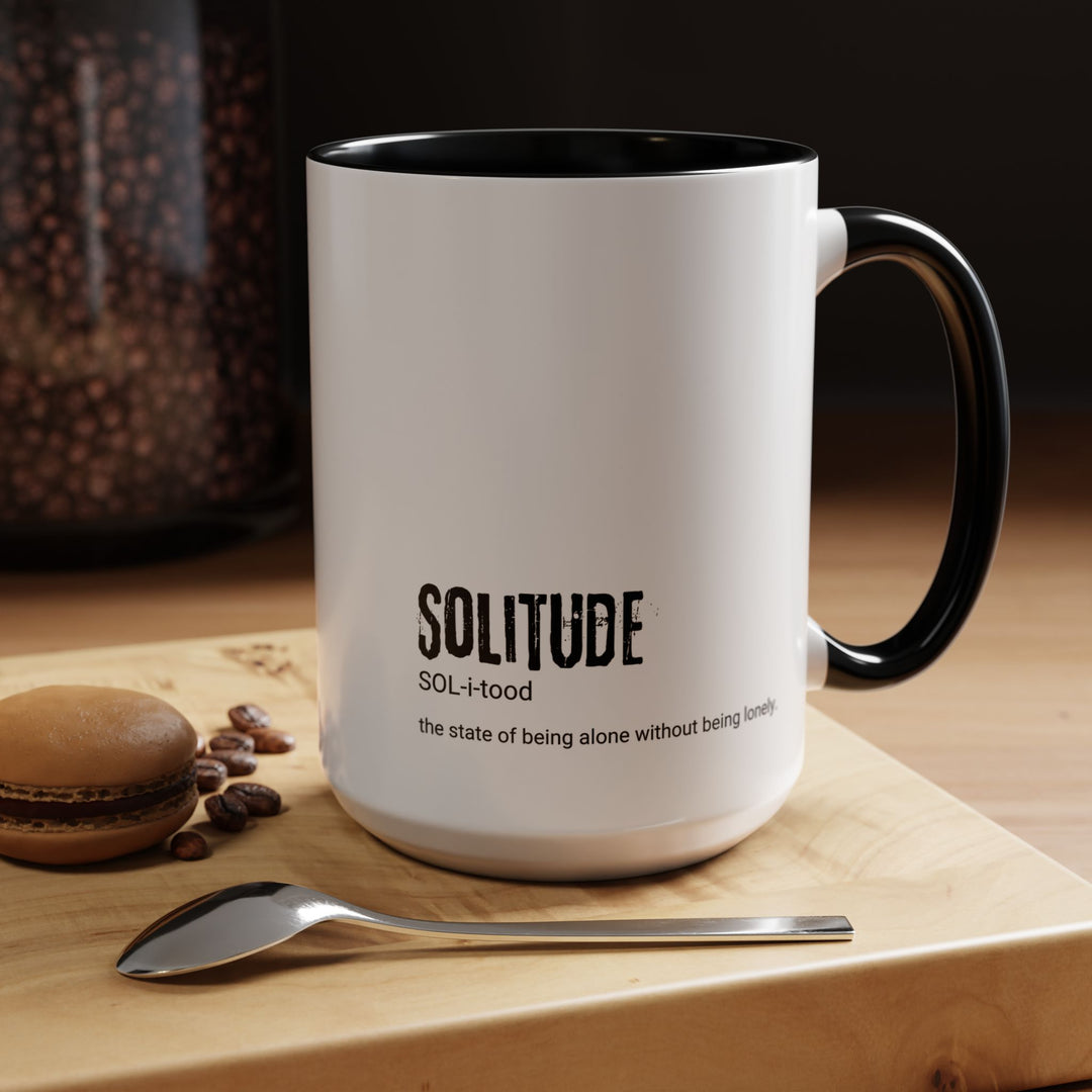 Solitude Accent Coffee Mug, Cozy Drinkware for Lovers of Peace, Perfect for Home, Office, Gifts, Relaxation