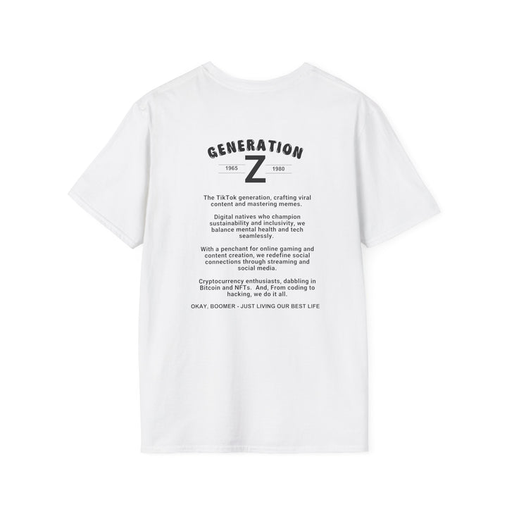 Generation Z Digital Expert Softstyle T-Shirt - Climate Action & Advocate Tee - Perfect for TikTok, Meme Culture, Online Gaming Enthusiasts