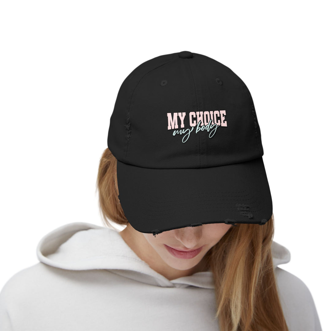 My Body My Choice Cap - Empowering for Self-Expression - Women's Empowerment, Pro Choice, Equal Rights, Feminist Distressed Cap Comfortable