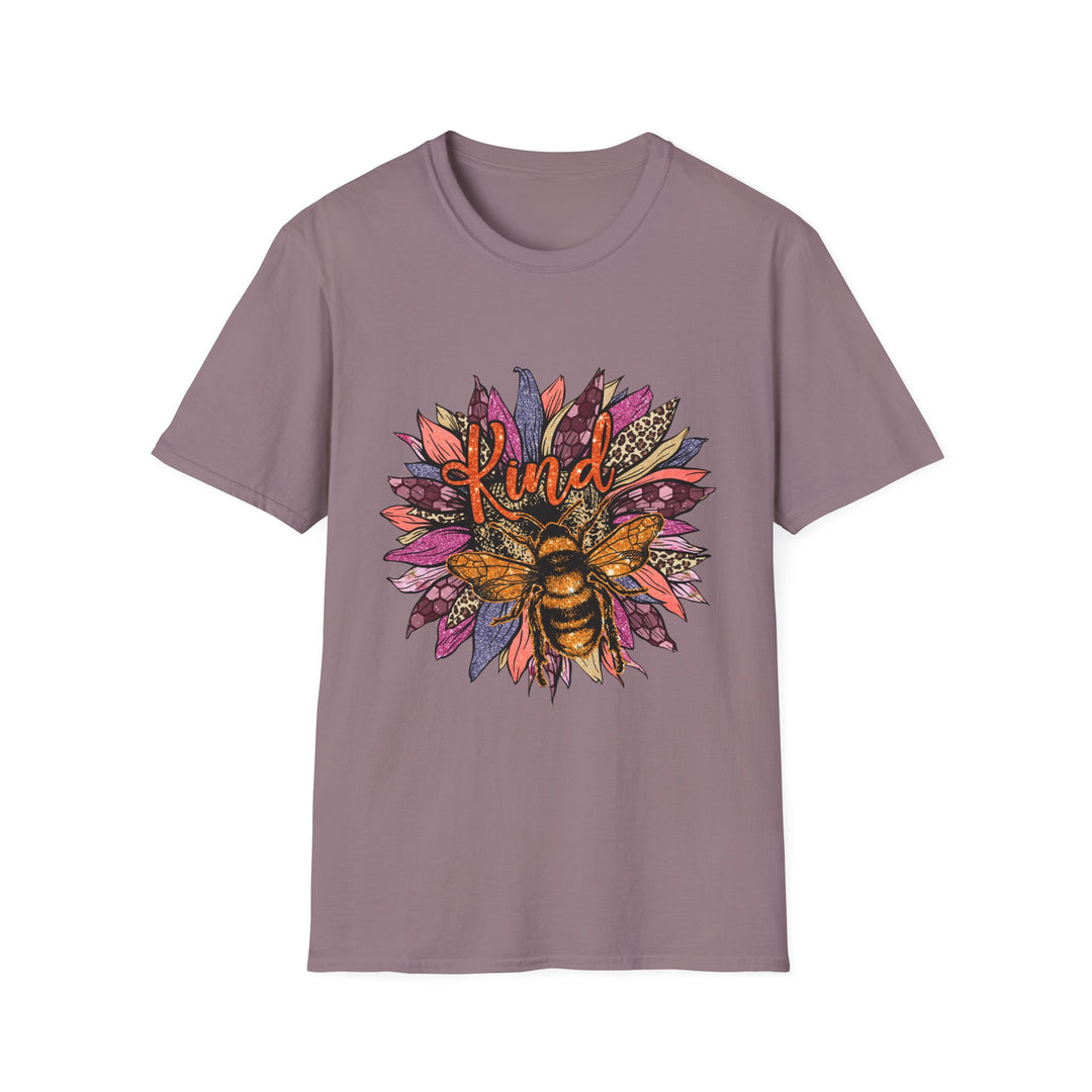 Bee Kind T-Shirt - Inspiring Floral Bumblebee Design - Happy Vibe Gift for Motivation and Kindness, Tee, Shirt, Top, Bee Lover Gift, Nature